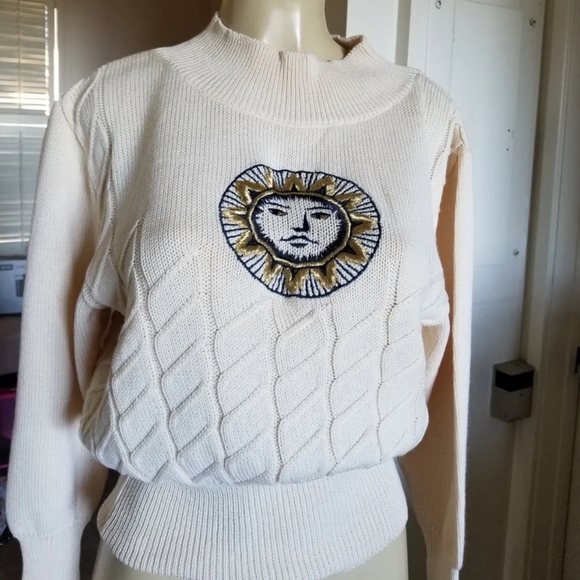 Rare Vintage Louis Feraud silk wool sun sweater medium - Picture 11 of 13